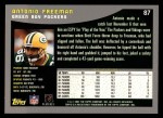 2001 Topps #87  Antonio Freeman  Back Thumbnail