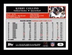2005 Topps #72  Kerry Collins  Back Thumbnail