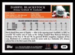2005 Topps #399  Darryl Blackstock  Back Thumbnail