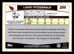 2006 Topps #258  Larry Fitzgerald  Back Thumbnail