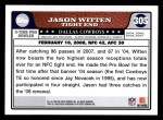 2008 Topps #305   -  Jason Witten Pro Bowl Back Thumbnail