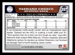 2008 Topps #357  Tashard Choice  Back Thumbnail