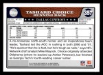 2008 Topps #357  Tashard Choice  Back Thumbnail