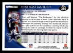 2010 Topps #316  Marion Barber  Back Thumbnail