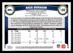 2011 Topps #188  Kris Durham  Back Thumbnail