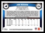2011 Topps #294  Jon Beason  Back Thumbnail