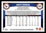 2011 Topps #282  Matt Schaub  Back Thumbnail