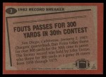 1983 Topps #3   -  Dan Fouts Record Breaker Back Thumbnail