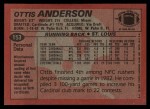 1983 Topps #153  Ottis Anderson  Back Thumbnail