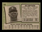 1971 Topps #669  Ike Brown  Back Thumbnail