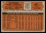 1972 Topps #284  Ike Brown  Back Thumbnail