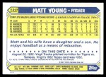 1987 Topps Traded #131 T Matt Young  Back Thumbnail