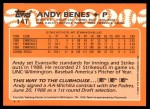 1988 Topps Traded #14 T  -  Andy Benes Team USA Back Thumbnail