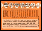 1988 Topps Traded #24 T Sil Campusano  Back Thumbnail
