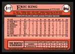 1989 Topps Traded #61 T Eric King  Back Thumbnail