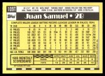 1990 Topps Traded #109 T Juan Samuel  Back Thumbnail