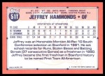 1991 Topps Traded #51 T  -  Jeffrey Hammonds Team USA Back Thumbnail