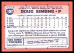 1991 Topps Traded #109 T Doug Simons  Back Thumbnail