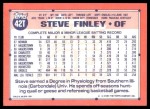 1991 Topps Traded #42 T Steve Finley  Back Thumbnail