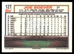 1992 Topps Traded #12 T Joe Boever  Back Thumbnail