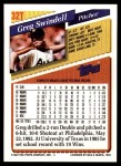 1993 Topps Traded #32 T Greg Swindell  Back Thumbnail