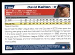 2004 Topps Traded #104 T David Kelton  Back Thumbnail