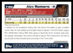 2004 Topps Traded #188 T  -  Alex Romero First Year Back Thumbnail