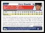 2004 Topps Traded #174 T  -  Kory Casto First Year Back Thumbnail