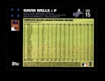 2007 Topps Update #15  David Wells  Back Thumbnail