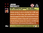 2007 Topps Update #270  Josh Beckett  Back Thumbnail