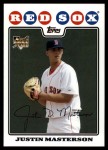 2008 Topps Update #20  Justin Masterson  Front Thumbnail