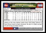 2008 Topps Update #329  Jeremy Sowers  Back Thumbnail