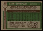 1976 Topps #111  Danny Thompson  Back Thumbnail