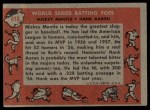 1958 Topps #418 - Mickey Mantle / Hank Aaron World Series Batting Foes Back Thumbnail