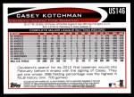 2012 Topps Update #146  Casey Kotchman  Back Thumbnail
