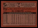 1982 Topps Traded #22 T Al Cowens  Back Thumbnail
