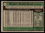 1979 Topps #285  Bobby Bonds  Back Thumbnail