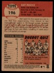 2002 Topps Heritage #196  Bart Miadich  Back Thumbnail