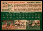 1954 Topps #132 Tommy Lasorda Back Thumbnail