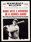 1961 Nu-Card Scoops #455   -   Babe Ruth Hits 3 Homers In A Series Game Front Thumbnail