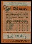 1978 Topps #59  Mike Milbury  Back Thumbnail