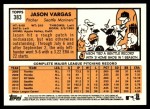 2012 Topps Heritage #383  Jason Vargas  Back Thumbnail