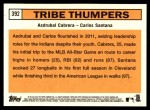 2012 Topps Heritage #392   -  Asdrubal Cabrera / Carlos Santana Tribe Thumpers Back Thumbnail