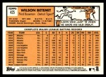 2012 Topps Heritage #425  Wilson Betemit  Back Thumbnail