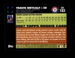 2007 Topps Update #183  Travis Metcalf  Back Thumbnail