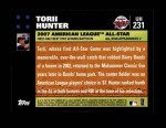 2007 Topps Update #231  Torii Hunter  Back Thumbnail