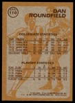 1981 Topps #110 E  -  Dan Roundfield Super Action Back Thumbnail