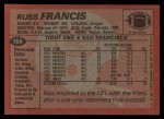 1983 Topps #166  Russ Francis  Back Thumbnail