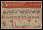 1952 Topps #263  Harry Brecheen  Back Thumbnail