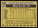 1990 Topps #292 Jim Gott Back Thumbnail